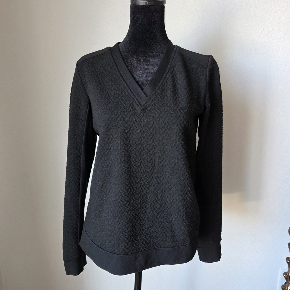 Theory Black V-Neck Women Sweater Top P